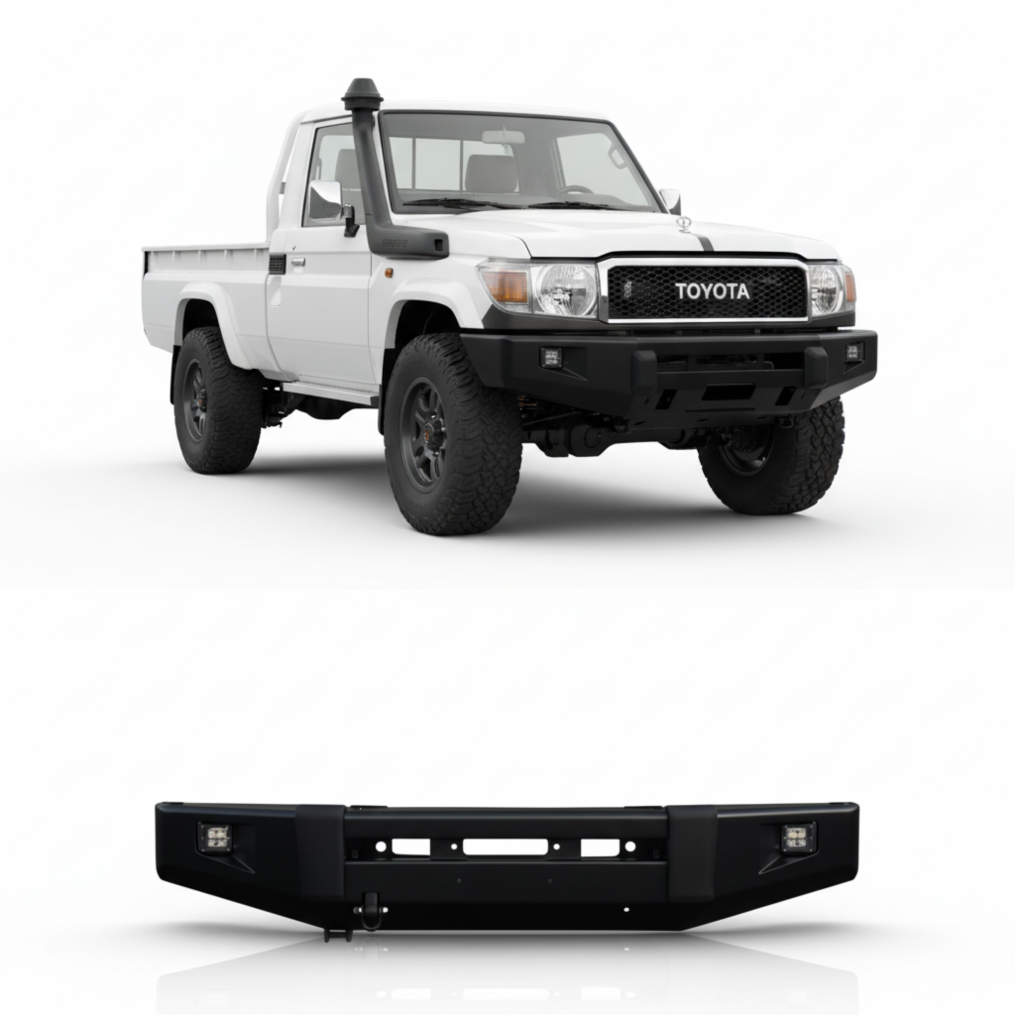 Toyota LC76 Front Bumper Plain Pro Performance Off-Road Steel Bumper | UAE