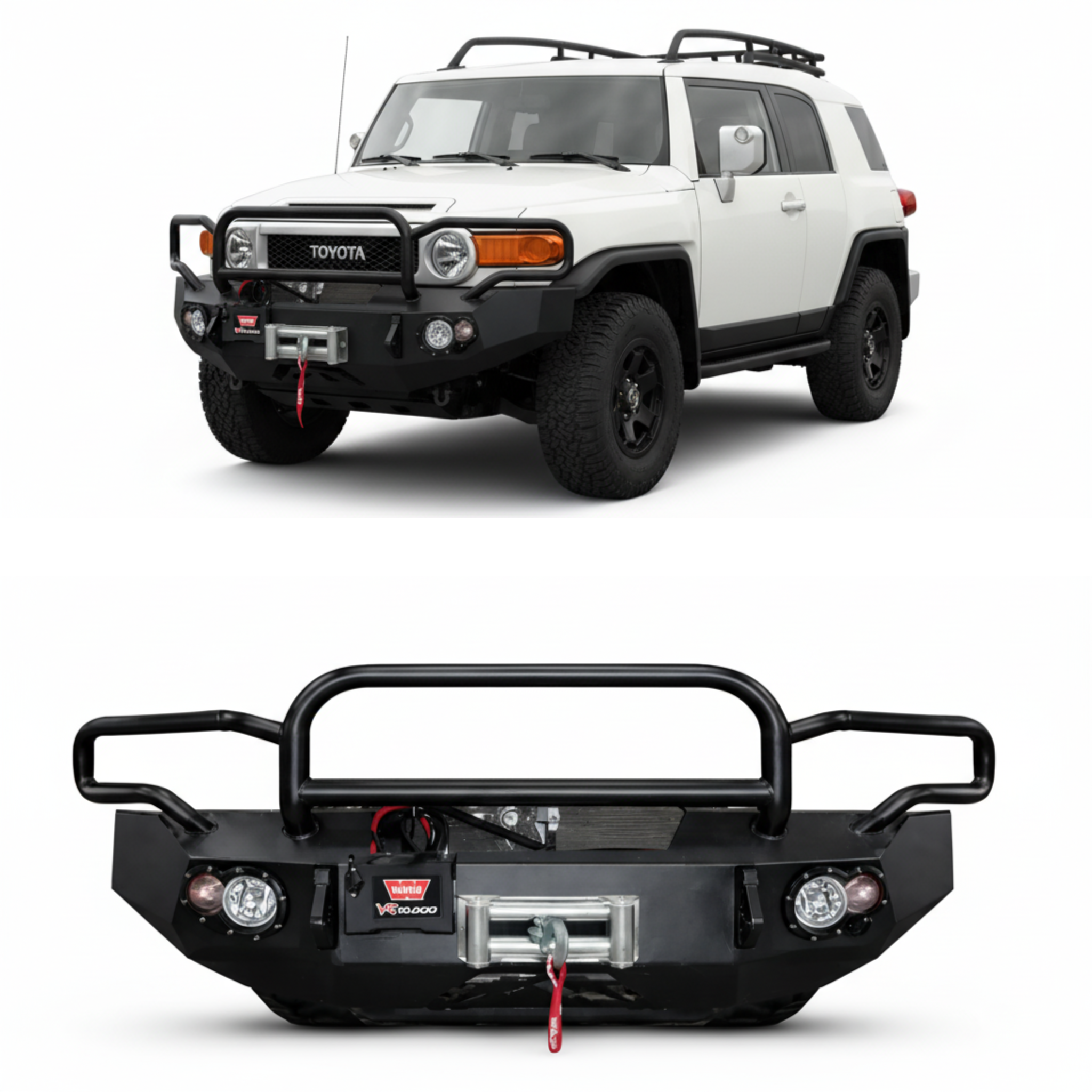 FJ Cruiser Front Bumper with Upper Bar Pro Performance Off-Road Steel Bumper | UAE