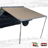 Dubai4WD awning, ideal for camping adventures. It deploys quickly, and is easily mounted on your roof rack or bars.