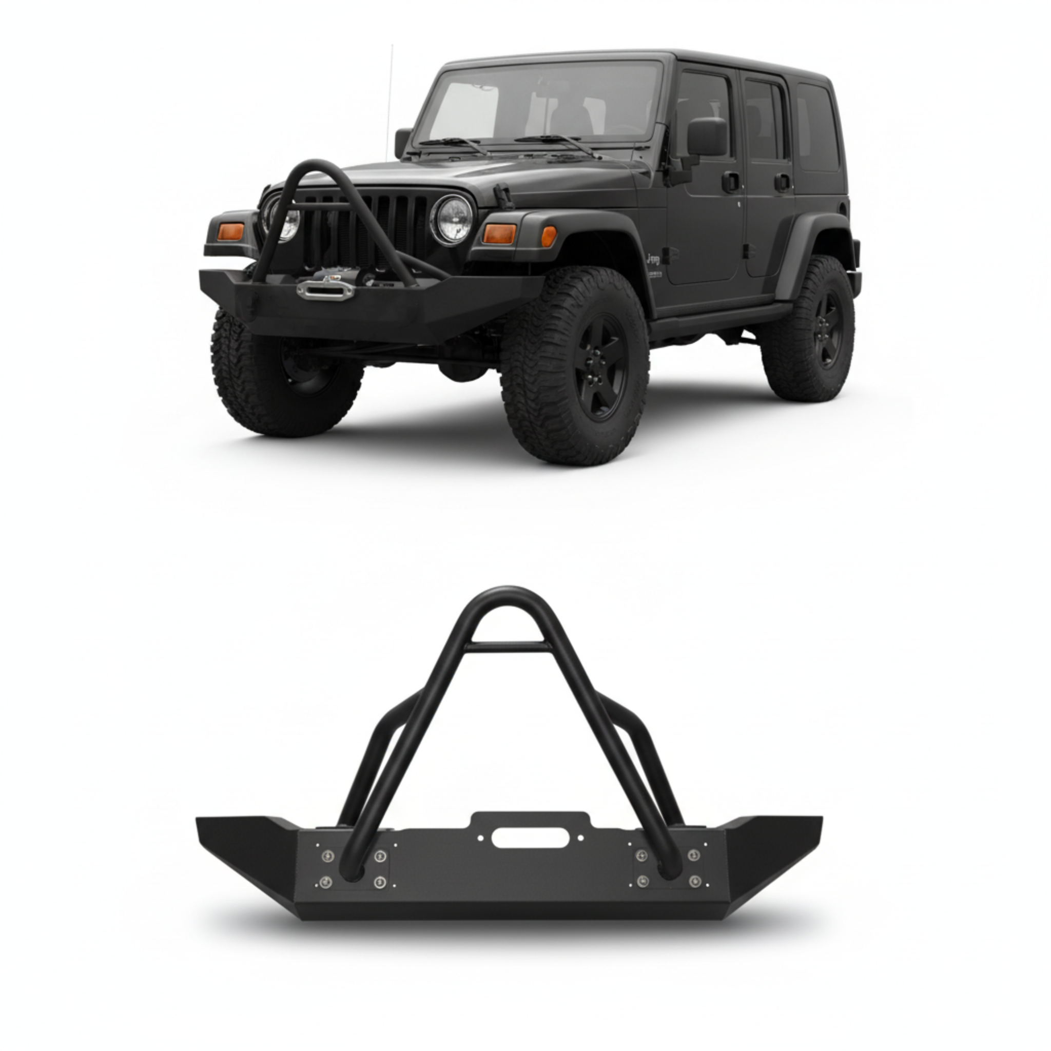 Jeep Wrangler TJ Front Bumper Triangle Bar Pro Performance Off-Road Steel Bumper | UAE