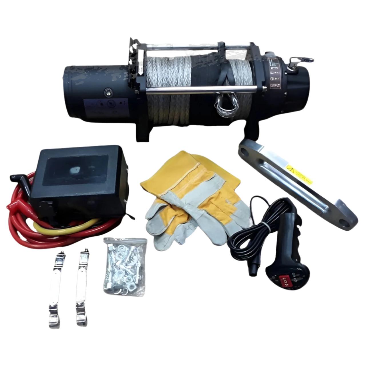 Military Winch 8000 lb 12V Synthetic Rope for Off-Road Vehicles | UAE
