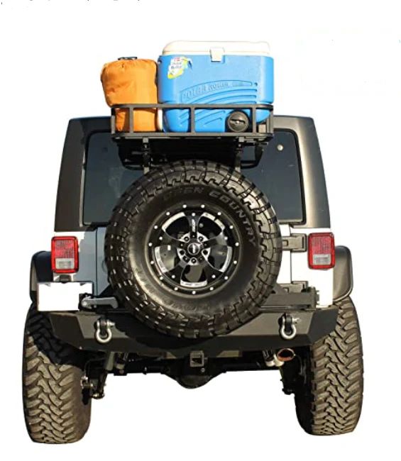 Jeep Wrangler Rear Bumper W/ Tyre Holder & Cargo Basket Pro Performance | UAE