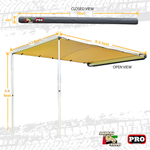 Dubai4WD awning, ideal for camping adventures. It deploys quickly, accessory mounted on your roof rack or bars.