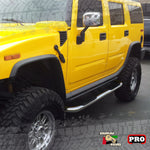 Hummer H2 off-road prowess with our 4x4 Stainless Steel Sidestep Nerf Bars—tailored from the Dubai 4WD.